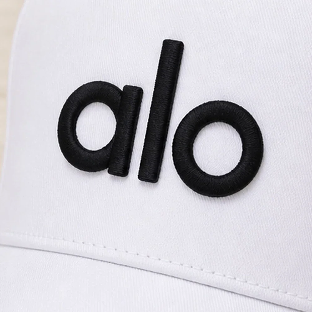 ALO Yoga White Black Resort Mesh Trucker Cap Hat Sporty